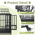 thumbnail image 5 of Pefilos 42" Heavy Duty Indestructible Dog Crate with Wheels, High Anxiety Dog Cage, Sturdy Locks, Removable Tray Design, Large Dog Kennel, Black, 5 of 7