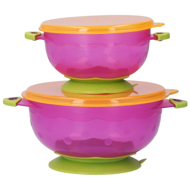 Bols pour Bébé avec Couvercles, 2 Pcs Bol Ventouse pour Enfants Bol Ventouse pour Bébé Design Surélevé