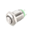 thumbnail image 5 of Interruptor de botón metálico momentáneo Uxcell cabeza alta 12 mm diámetro de montaje 1NO luz LED verde 3-6V, 5 of 5