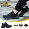 thumbnail image 6 of Steel Toe Shoes for Women Men Wide Non Slip Composite Work Sneakers Indestructible Comfortable Safety Shoes Lightweight Breathable Construction Sneakers Puncture Proof Ergonomic Design Black, 6 of 6