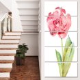 thumbnail image 1 of Single Pink Tulip on White Background - Flower Artwork on Canvas, 1 of 3