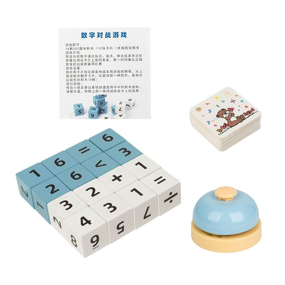 Juguete de aprendizaje de matemáticas, juego interactivo, bloques de madera reutilizables, juego de mesa para niños pequeños, niñas y niños, regalo de
