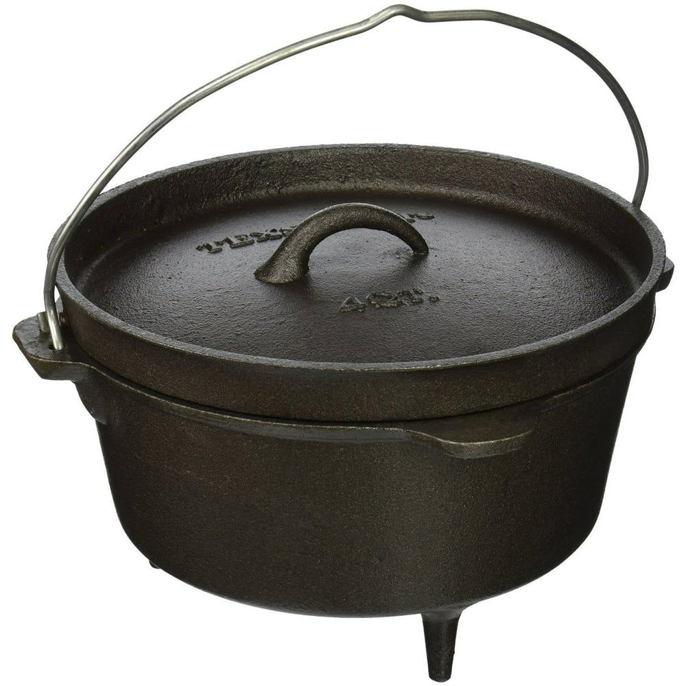 Texsport Cast Iron 4qt Dutch Oven w/Legs Recessed Lid