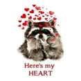 thumbnail image 3 of CafePress - Here's My Heart Cute Raccoon Blowing Kisses Quote - Women's Light Pajamas, 3 of 4