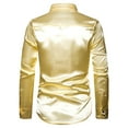 thumbnail image 4 of Men's Shiny Metallic Long Sleeve Slim Fit Button Down Shirts for Club Rock Hip Hop Disco Party Cosplay Nightclub Christmas Dress Shirts, 4 of 4