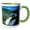 Green/White, variant on 3drose, Argentina, Brazil, Iguacu Falls - Sa01 Kwi0007 - Kymri Wilt, 11oz Mug