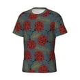 thumbnail image 3 of Yiaed Ladybug Print Mens Short Sleeve Tight Fit T-Shirt, Crewneck Casual Tee-Small, 3 of 5