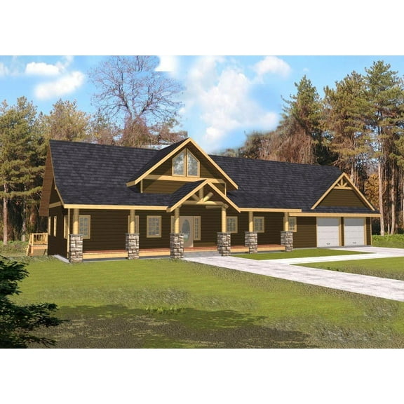 001-3169: Mountain Northwest 3 Bed, 3 Bath Luxury Home Plan, 2736 Sq Ft: Full Blueprints with License to Build by Home Plan Marketplace - Lesuto