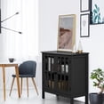 thumbnail image 3 of Giantex Console Cabinet, Kitchen Storage Cabinet w/Glass Door, Sideboard Console Table, Server Display Buffet Cabinet, Black, 3 of 10