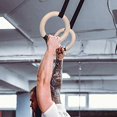 thumbnail image 3 of Bangcool 2PCS Wooden Gymnastic Rings Thickened Exercise Ring Gym Ring with Hanging Strap, 3 of 10
