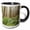 Black/White, variant on 3drose, Trees in the Hoh Rainforest, Olympic N.p., Washington State., 11oz Two-tone Black Mug