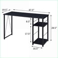 thumbnail image 5 of Desks, Modern 2-Shelf Writing Desk 47.5” Wide | Black | Wood & Metal, 5 of 5