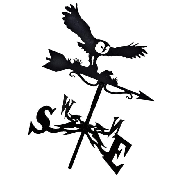 Youkk Wind Direction Indicator Solid Metal Easy To Assemble Weather Wind Speed Iron Weather Vane Owl 1Set