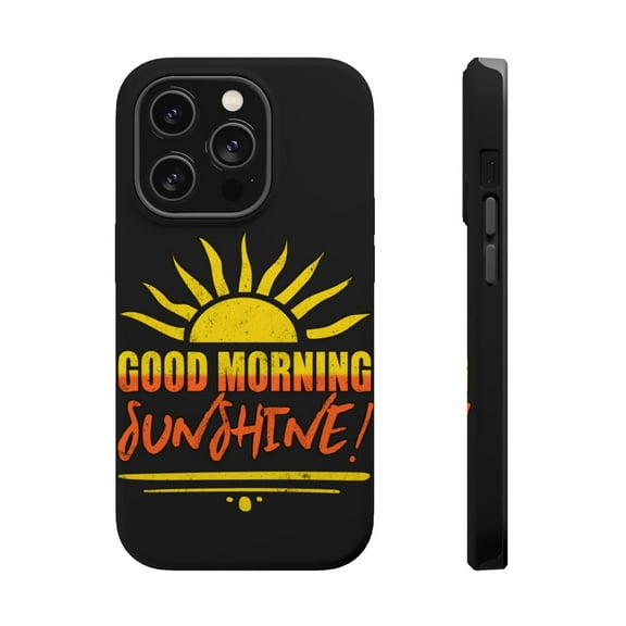 DistinctInk Tough Case for Apple iPhone 15 PRO (6.1" Screen), Compatible with MagSafe Charging - Good Morning Sunshine
