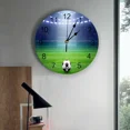 thumbnail image 3 of Football Green Stadium Lights Soccer PVC Wall Clock Modern Design Home Decor Bedroom Silent Oclock Watch Wall for Living Room（14 Inch）, 3 of 6
