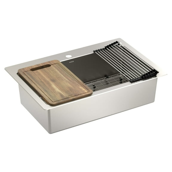 Moen Gs181012bux 1800 Series 33" Undermount Single Basin Stainless Steel Kitchen Sink -