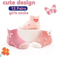 thumbnail image 2 of Toddler Girls Socks with Grips Baby Anti Slip Ankle Socks 12 Pairs Kids Cute Cartoon Patterns Sock for 6M-7 Years, 2 of 6