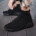 thumbnail image 4 of High Top Stretch Knit Slip On Sneakers Lace Up Shock Absorbing Walking Running Shoes, 4 of 4