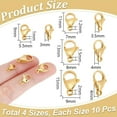 thumbnail image 4 of About 40Pcs 4 Sizes 24K Gold Plated Necklace Clasps Stainless Steel Lobster Claw Clasp Bracelet Clasps Fastener Hook Clasps Jewelry Clasps and Closures for DIY Necklace MakingReal 24K Gold Plated, 4 of 6