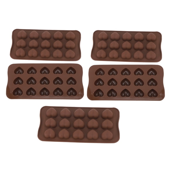 Molde para hornear Jadeshay Silicona Corazón 15 piezas Color café