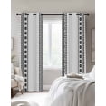 thumbnail image 3 of White Boho Blackout Curtains 84 Inches Long for Bedroom, Farmhouse Simple Abstract Striped Geometric Thermal Insulated Room Darkening Black Out Window Curtain Panels Grommet Drapes for Living Room, 3 of 8