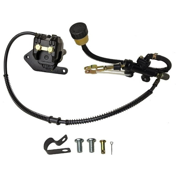 Rear Disc Brake Caliper with Master Cylinder Assembly Included, Pads, Brake Line Hose, Brake Fluid Reservoir for Jonway Sport 200cc ATV