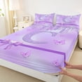 thumbnail image 3 of Manfei Initial Butterfly C 3pcs Twin Sheet Sets for Female Men Women,Bling Glitter Splash Twin Fitted Sheet,Dreamy Princess Breathable Flat Sheet,Microfiber Bedroom Decor, 3 of 7