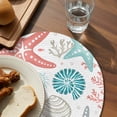 thumbnail image 3 of Red Teal Starfish Coastal Round Placemats Set of 2 for Dinning Tables,Heat-proof Braided Table Mats 13 Inch,Summer Beach Nautical Coral Sea Washable Place Mat for Kitchen Restaurant Party Table Decor, 3 of 9