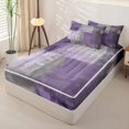 thumbnail image 2 of Homewish Purple Watercolor Gradient Zipper Queen Comforter Set with Fitted Sheet and 2 Pillowcases,Retro Geometric Art Zipper Bedding Set,Black Reversible,4pcs, 2 of 8
