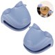thumbnail image 2 of Guantes de cocina, guantes de silicona resistentes para horno, agarraderas azules, 2 of 5