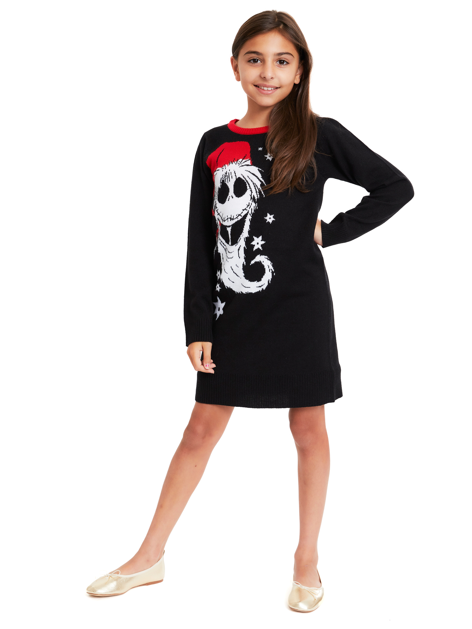 The Nightmare Before Christmas Disney Nightmare Before Christmas Girls Long Sleeve Sweater & Skirt Set, 2 Piece Set, Sizes 4/5-14/16, Girl's, Size: 10