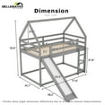 Bellemave Wood Twin Bunk Bed with Slide, Floor Toddler Bunk Bed, House