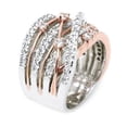 thumbnail image 4 of Anillo de circonita con microincrustaciones de diamantes brillantes Anillo de separación de colores cruzados creativo europeo y americano para mujeres, 4 of 5