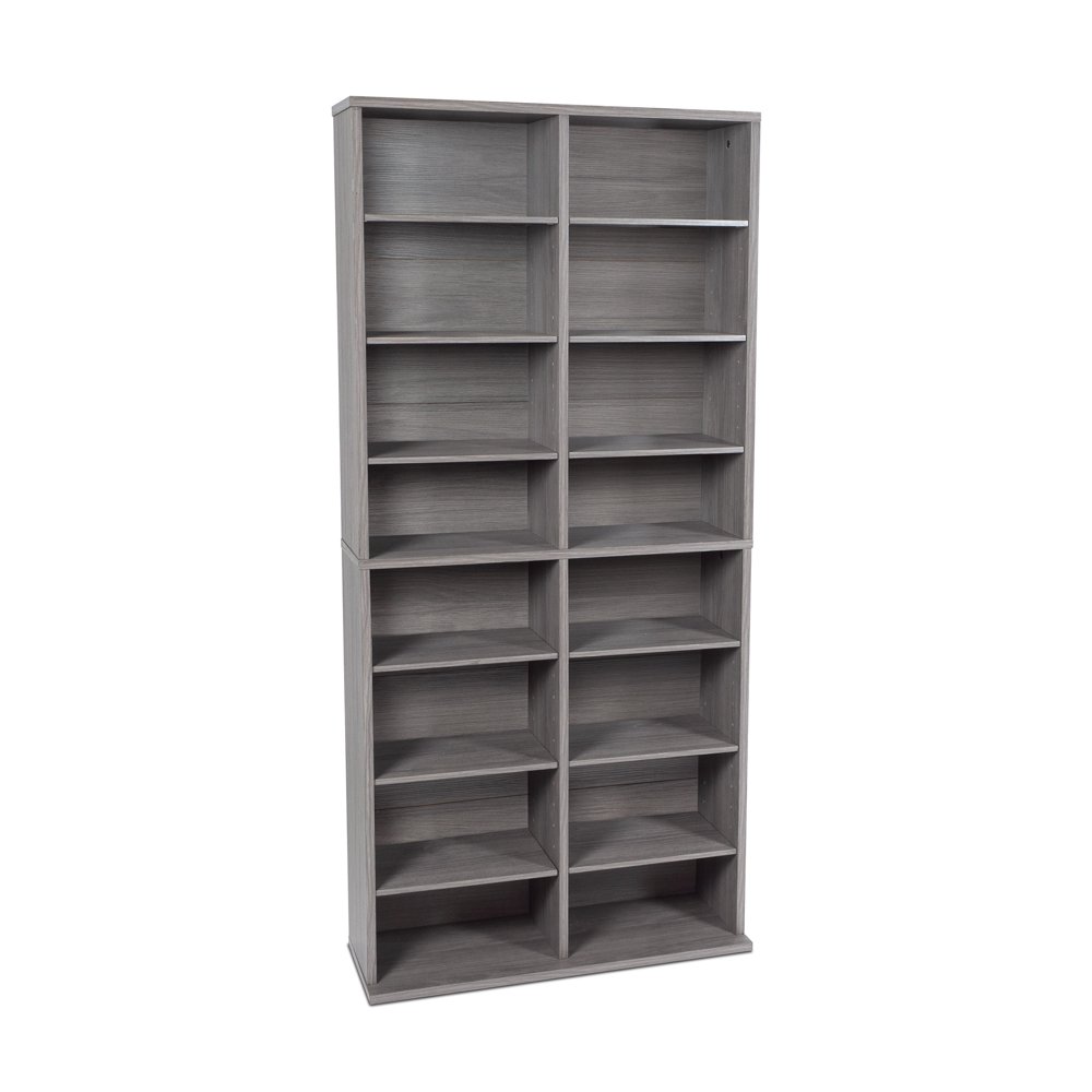 Atlantic 25"x54" Oskar Adjustable Wood Media Storage Shelf Bookcase