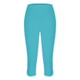 thumbnail image 5 of LIIPEE Women Leggings Casual Slim Fit Solid Color High Waist Calf Length Leggings Summer Beach Exercise Stretch Lightweight Comfortable Soft Breathable Leggings,BU2,XXL, 5 of 5