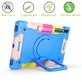 thumbnail image 5 of Kids Case for Samsung Galaxy Tab S8 Plus 2022/S7 FE 2021/S7 Plus 2020 12.4 inch Tablet with Screen Protector Film, Dteck 360 Degree Swivel Handle Grip Stand Rugged Shockproof Case,Colorful Blue, 5 of 9