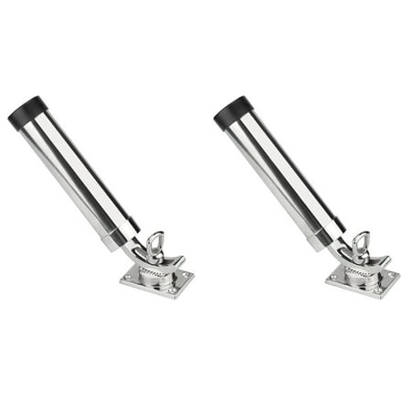 2X Adjustable Fishing Rod Holder for Boat Stainless Steel Fishing Rod Holder Deck Mount for Marine Boat Yacht
