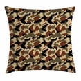 thumbnail image 1 of Camouflage Throw Pillow Cushion Cover, Pixel Art Style Military Blending in Environment Pattern Abstract Fashion, Decorative Square Accent Pillow Case, 16 X 16 Inches, Brown Black Sepia, by Ambesonne, 1 of 2