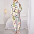 thumbnail image 5 of Kll Spring Hand Drawn Flowers Birds Print Women'S Long Sleeve Pajamas With Pants Sleepwear Loungewear 2 Set-Xx-Large, 5 of 9
