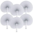 thumbnail image 1 of 48 Éventails en Papier Pliants Blancs pour Mariage/fête (1 Couleur : Forme Ronde), 1 of 8
