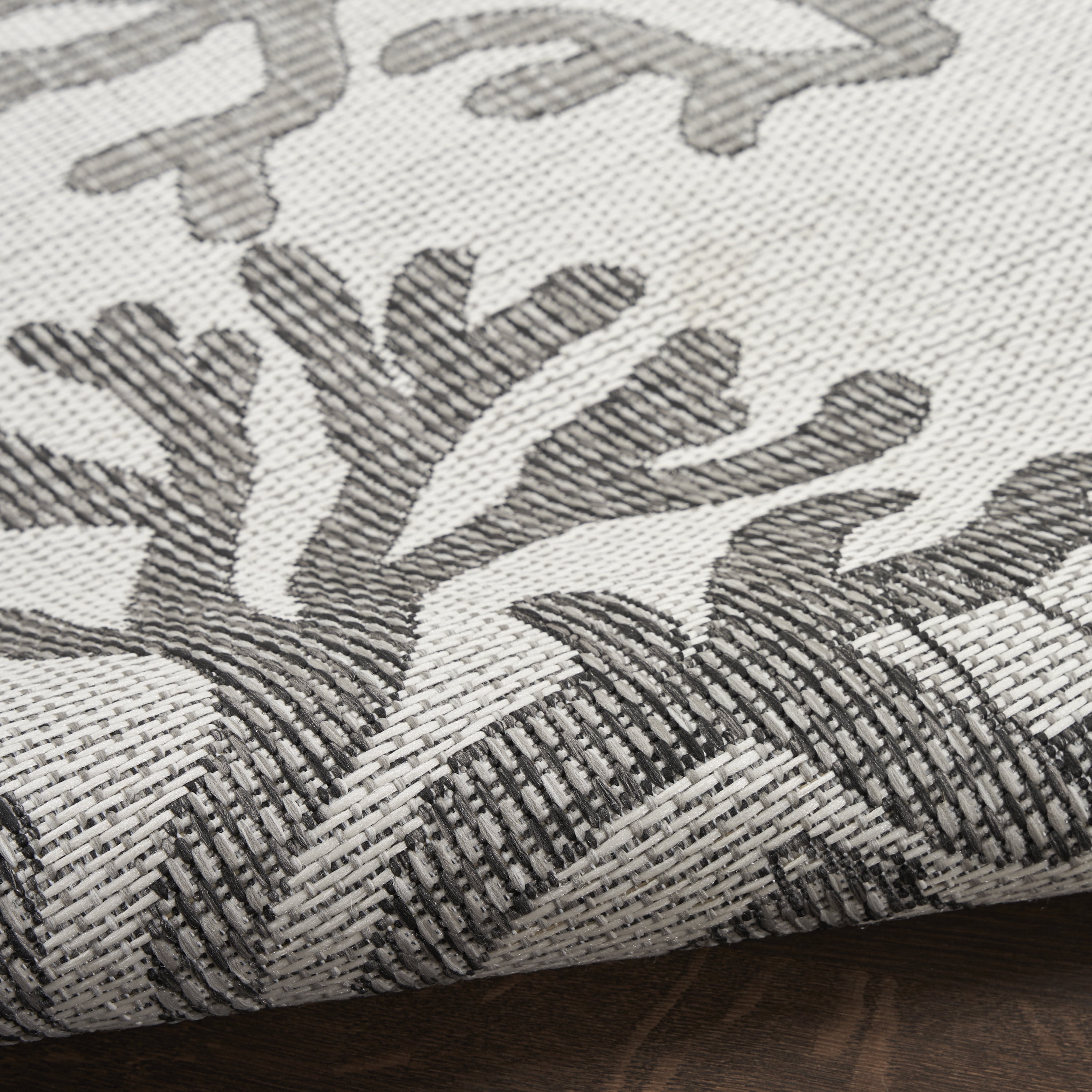 Nourison Garden Oasis Indoor/Outdoor Grey 9' x 12' Area Rug (9x12)