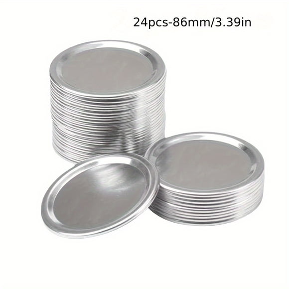 Bamboohart Stainless Steel Canning Lids - Bulk Purchase Wide Mouth Mason Jar Lids for Home Canning Preserving Fruits Vegetables Jams & DIY Decorations Kitchen Storage Solution Canni