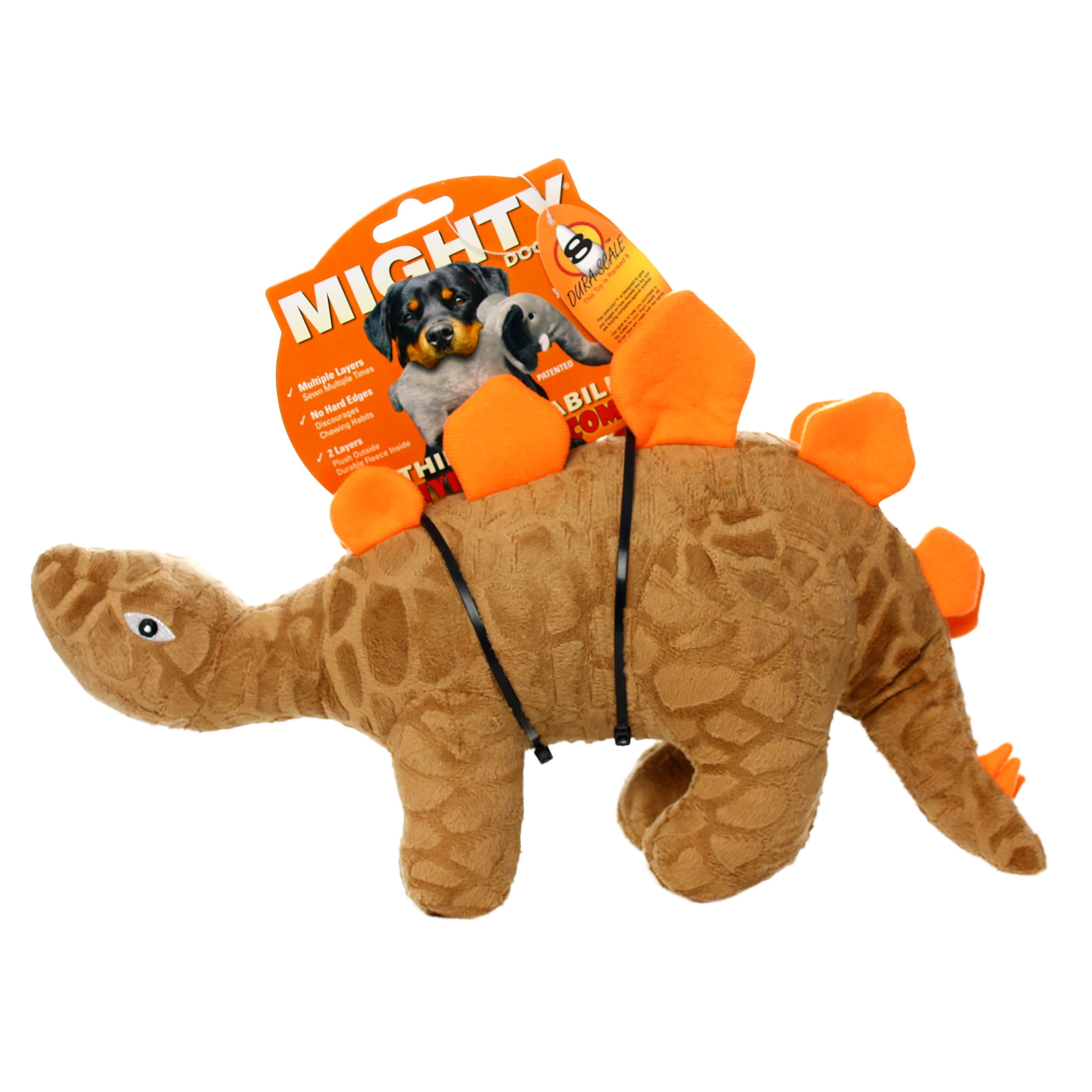 Mighty Dinosaur Stegosaurus Durable Plush Squeaky Dog Toy