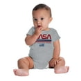 thumbnail image 4 of NASA Retro Worm Logo American Flag Romper Boys or Girls Infant Baby Brisco Brands 12M, 4 of 6