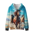 thumbnail image 4 of Uorisanigo Zip Up Hoodie Zipper Jackets for Boys and Girls Fall Winter Long Sleeve Western Horse Sweatshirt Pullover Tops Lightweight Kids Hoodies Shirts Clothes, 4 of 8