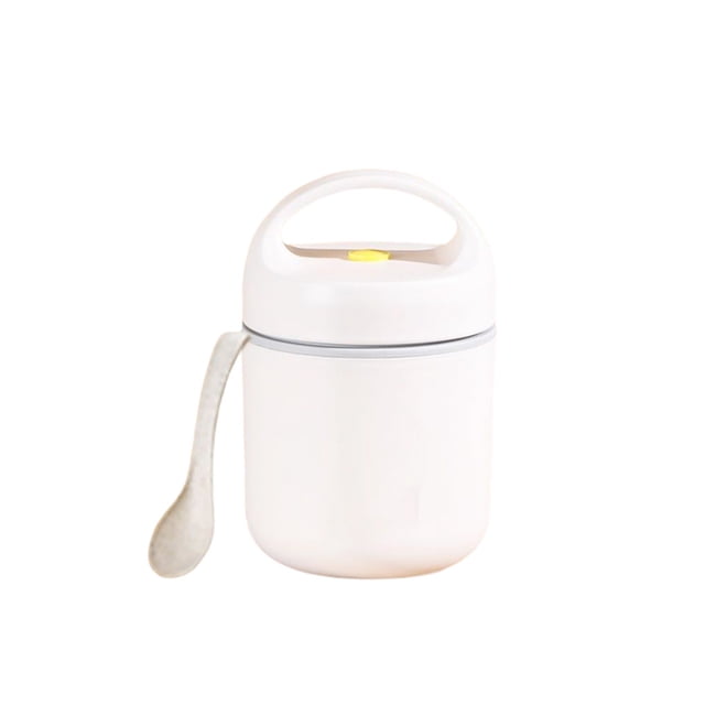 Wosthever Caja Bento, taza de sopa al vacío de acero inoxidable, gachas de avena, desayuno, calentador de alimentos a prueba de fugas, adultos, niños, Mostrada 1 Capa/510ML/Cuchara Wosthever HA067502-01