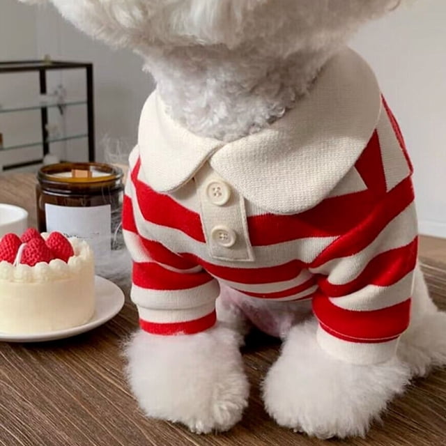 Camisa A Rayas para Perros, Ropa Linda de Moda para Mascotas, Ropa para Cachorros, Traje para Mascotas, Ropa Cómoda, Disfraz para perros Pequeños y Gatos