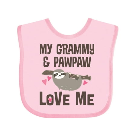 

Inktastic Grammy and Pawpaw Sloth Gift Baby Boy or Baby Girl Bib