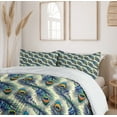 thumbnail image 6 of Ambesonne Vintage Duvet Cover Set, Ornamental Peacock Bird, Queen, Navy Blue Green Orange, 6 of 6