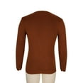 thumbnail image 5 of Tawop Mens Casual Shirts Long Sleeve Knit Pullover V Neck Solid Thick Casual Orange 2XL, 5 of 9